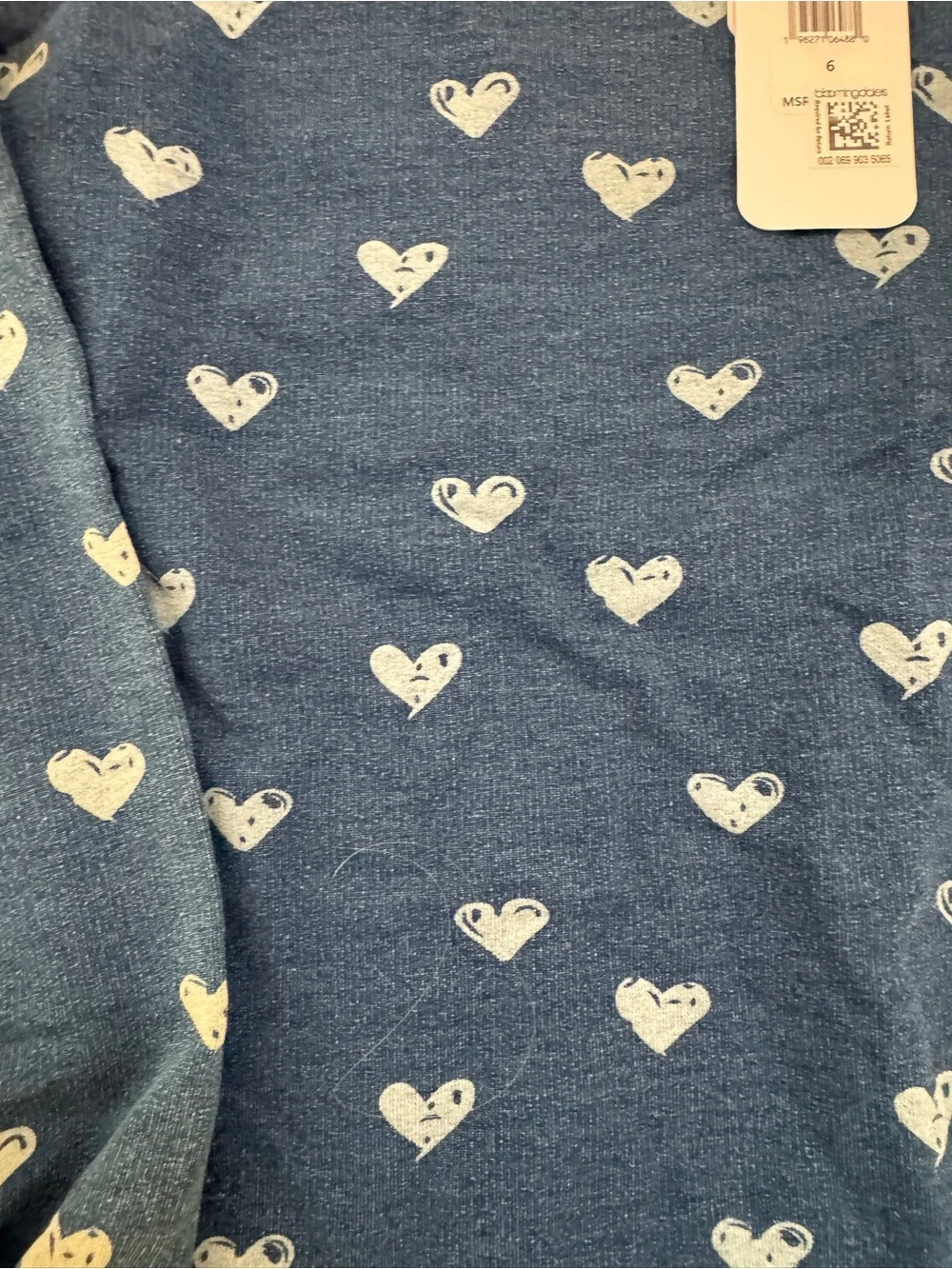 Splendid Blue Heart Print Ruffle Sleeve Dress